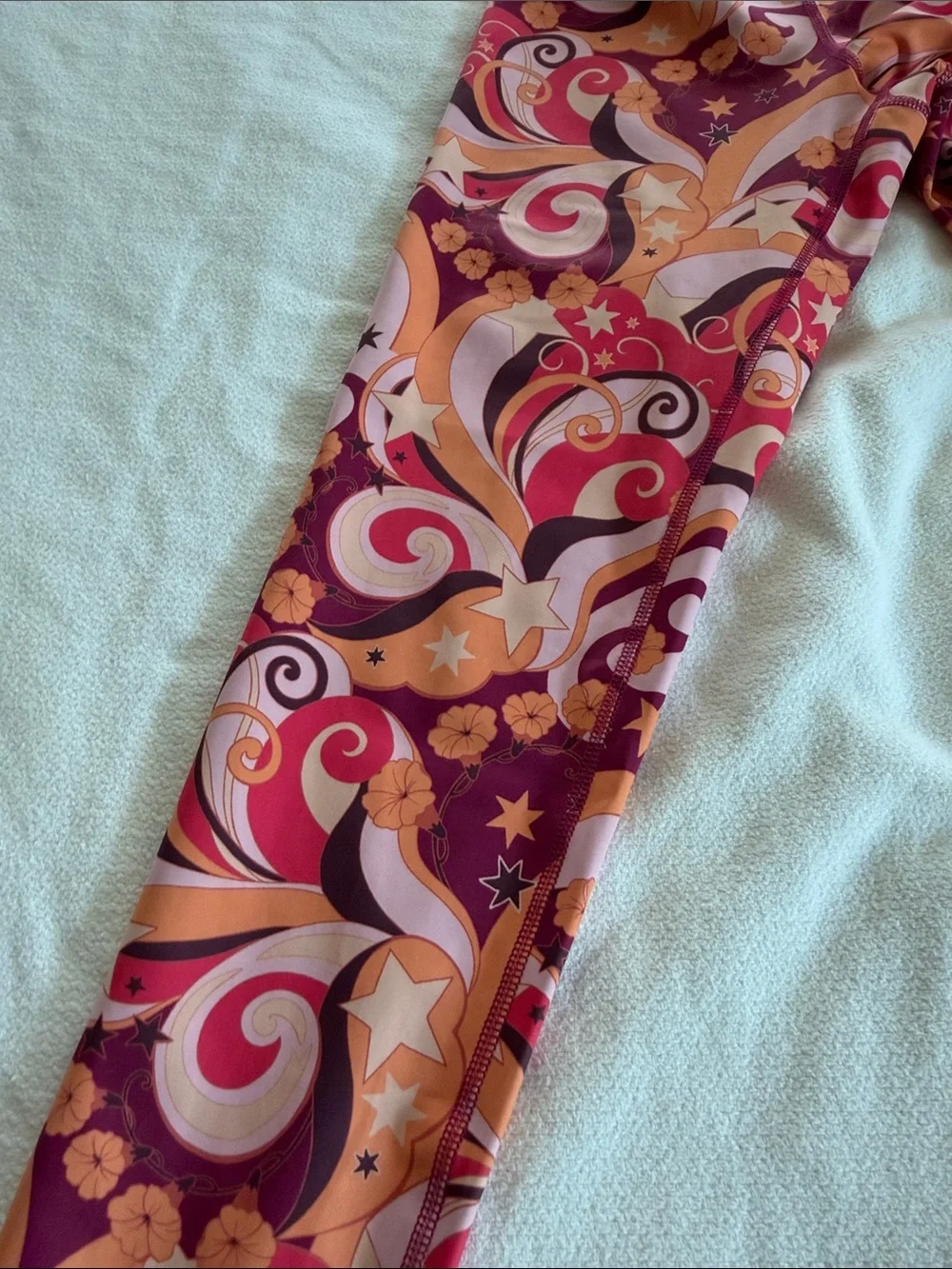 Womens Multi-Color Swirl Print Leggings